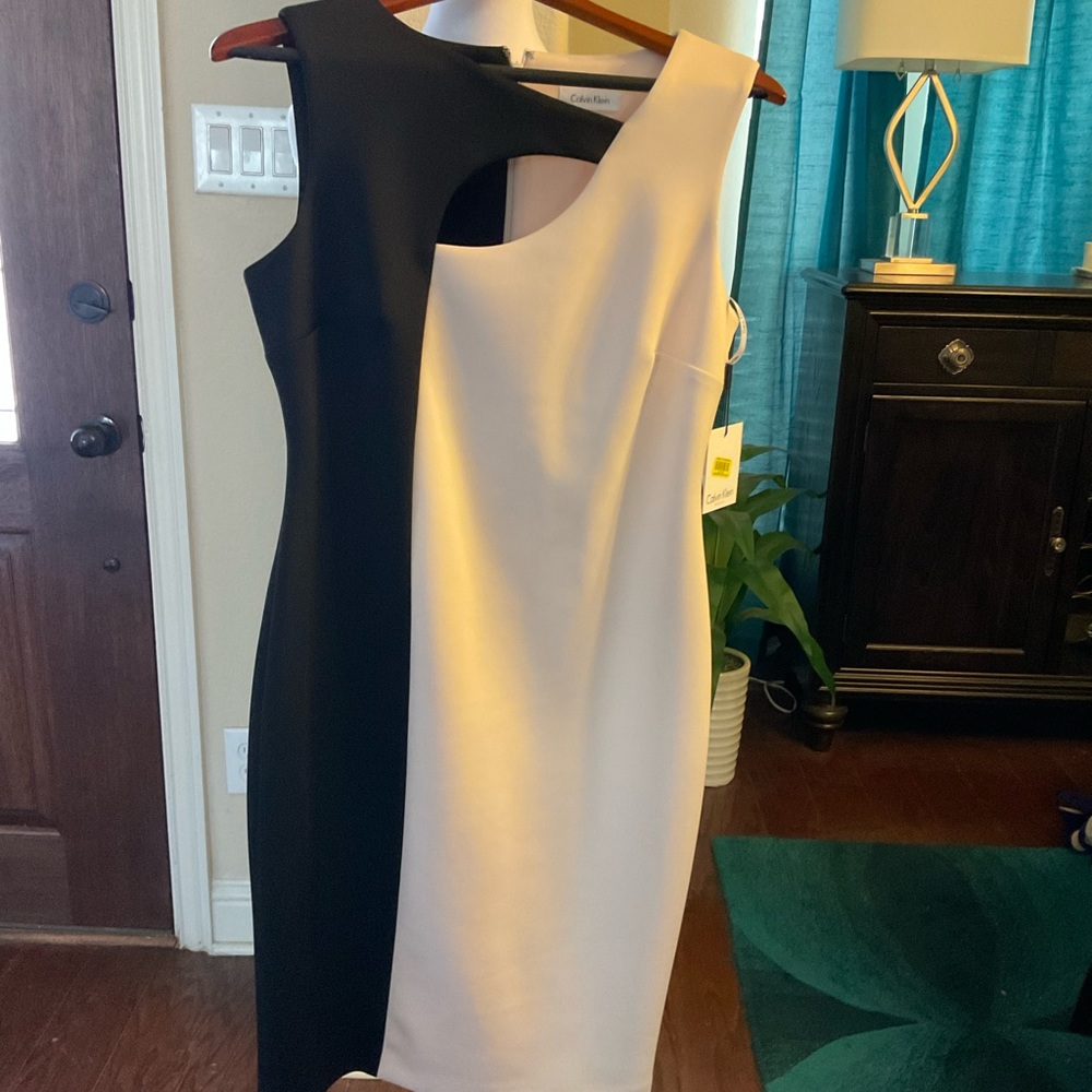 Calvin Klein Black & Peach Dress.